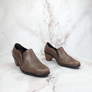 Dansko Bootie Women's 9 40 Brown Shoe Leather Sculpted Heel Pump Ankle Adrienne